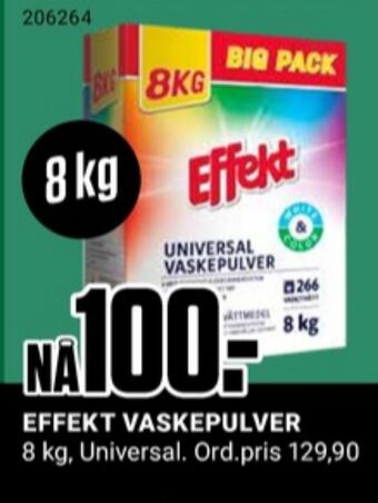 Europris Effekt vaskepulver tilbud