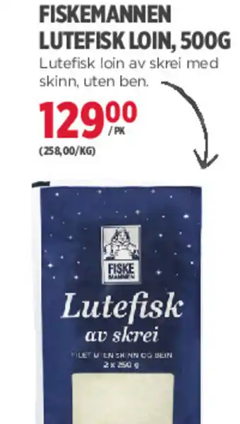 Meny Fiskemannen Lutefisk Loin, 500G tilbud