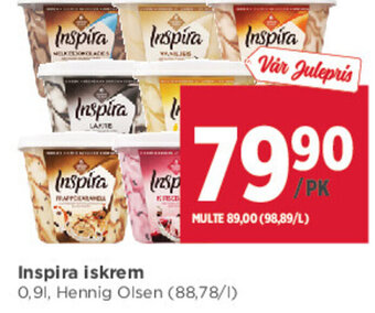 Meny Inspira Iskrem tilbud