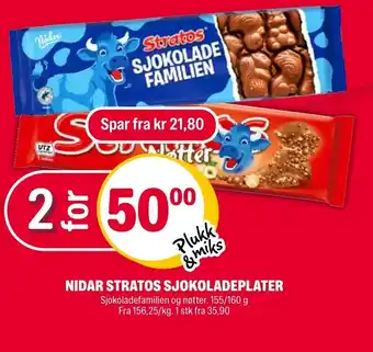 Coop Extra Nidar Stratos Sjokoladeplatter tilbud