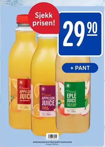 Rema 1000 Appelsinjuice M/U Fruktkjøtt Og Eplejuice tilbud