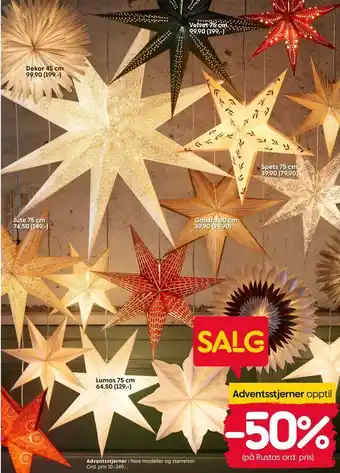 Rusta Adventsstjerner tilbud