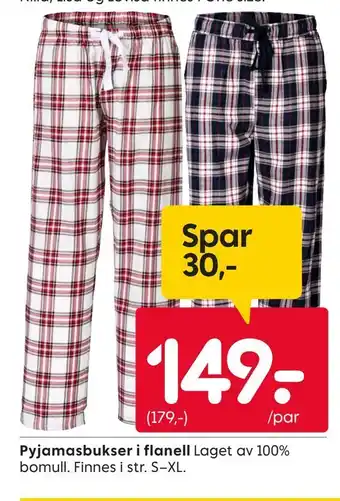 Rusta Pyjamasbukser i flanell tilbud