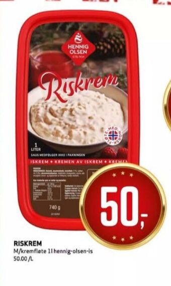 Bunnpris Hennig-olsen riskrem tilbud