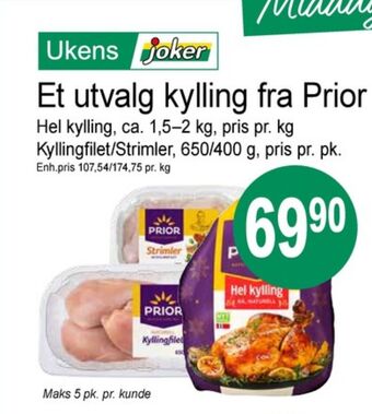 Joker Prior kyllingfilet tilbud
