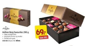 Jula Anthon berg favourites 290 g tilbud