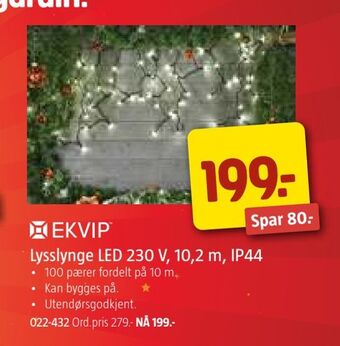 Jula Lysslynge led 230 v, 10,2 m, ip44 tilbud