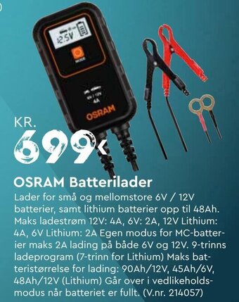 Mekk OSRAM Batterilader tilbud