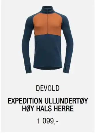 Sport 1 Devold Expedition Ullundertøy Høy Hals Herre tilbud