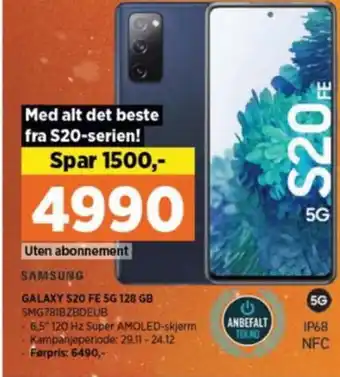 POWER Samsung galaxy s20 fe mobiltelefon tilbud