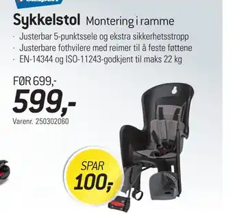 Thansen Sykkelstol montering i ramme tilbud