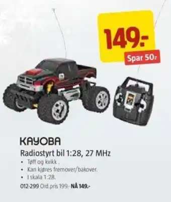 Jula Radiostyrt Bil 1:28, 27MHz tilbud