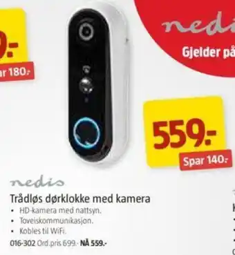 Jula Trådløs Dørklokke Med Kamera tilbud
