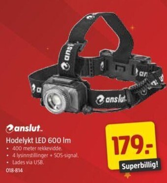 Jula Hodelykt LED 600lm tilbud