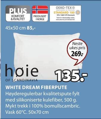JYSK White dream fiberpute tilbud
