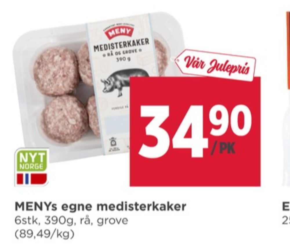 Meny Meny medisterkaker tilbud