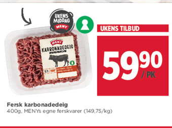 Meny Fersk Karbonadedeig tilbud