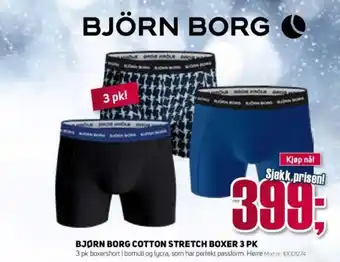 Sport 1 Bjørn Borg Cotton Stretch Boxer 3 Pk. tilbud