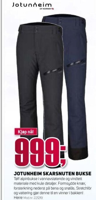 Sport 1 Jotunheim Skarsnuten Bukse tilbud