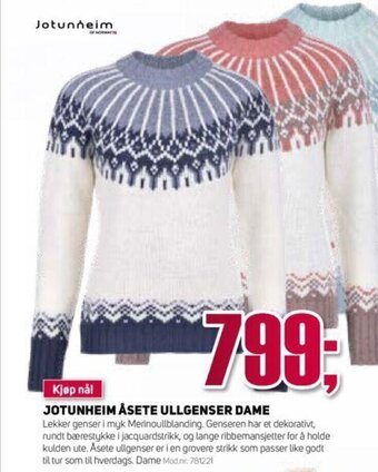 Sport 1 Jotunheim Åsete Ullgenser Dame tilbud