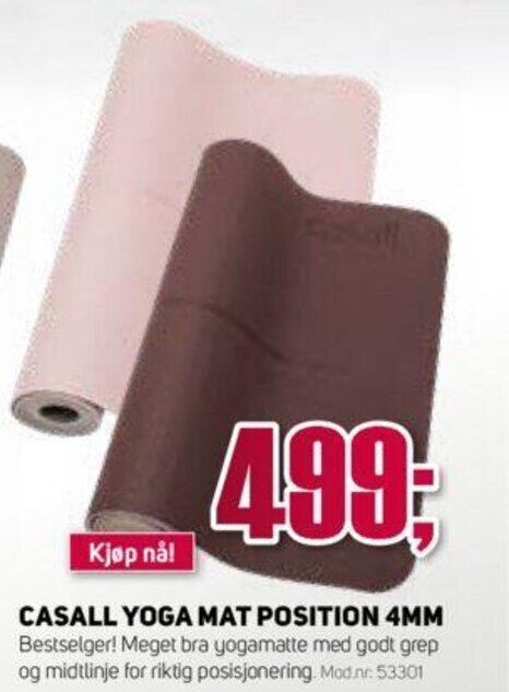 Sport 1 Casall Yoga Mat Position 4mm tilbud