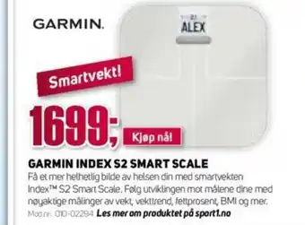 Sport 1 Garmin Index S2 Smart Scale tilbud