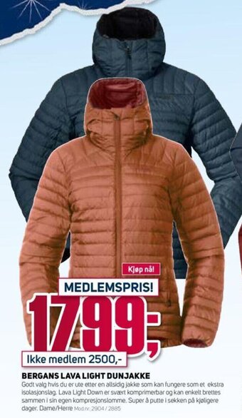 Sport 1 Bergans Lava Light Dunjakke tilbud