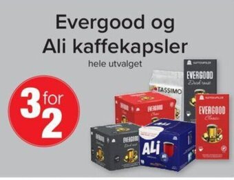 Spar Evergood og Ali Kaffekapsler tilbud