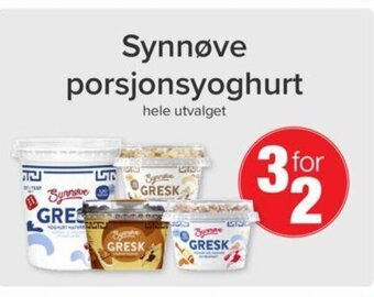 Spar Synnøve Porsjonsyoghurt tilbud