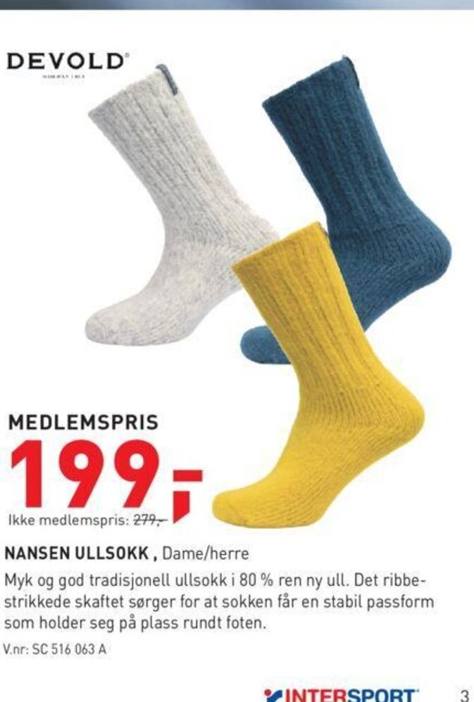 Intersport Nansen Ullsokk tilbud