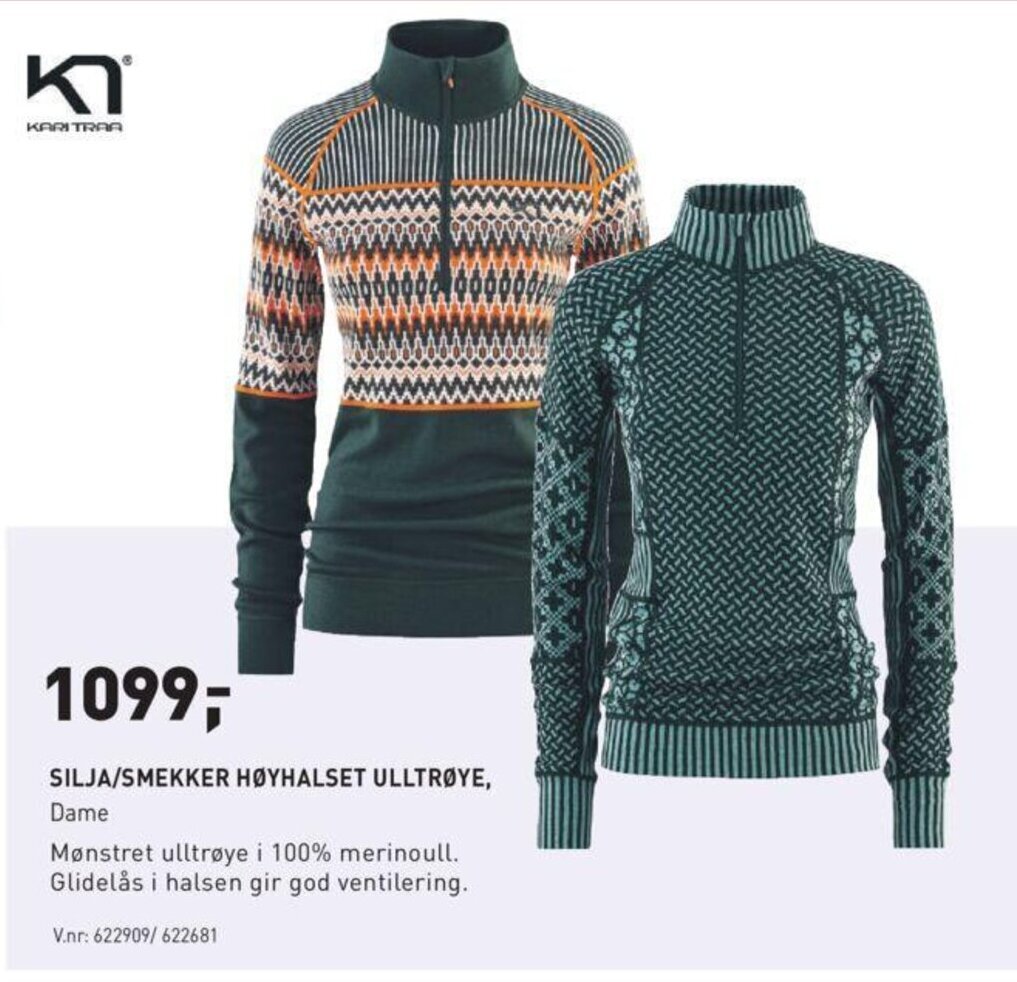 Intersport Silja/Smekker Høyhalset Ulltrøye tilbud
