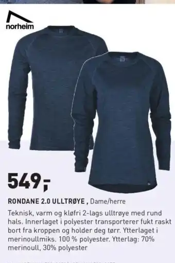 Intersport Rondane 2.0 Ulltrøye tilbud