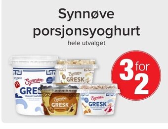 Spar Synnøve Porsjonsyoghurt tilbud