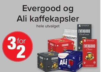 Spar Evergood og Ali Kaffekapsler tilbud