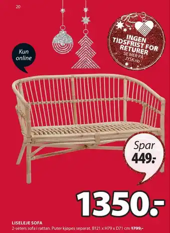 JYSK Liseleje sofa tilbud