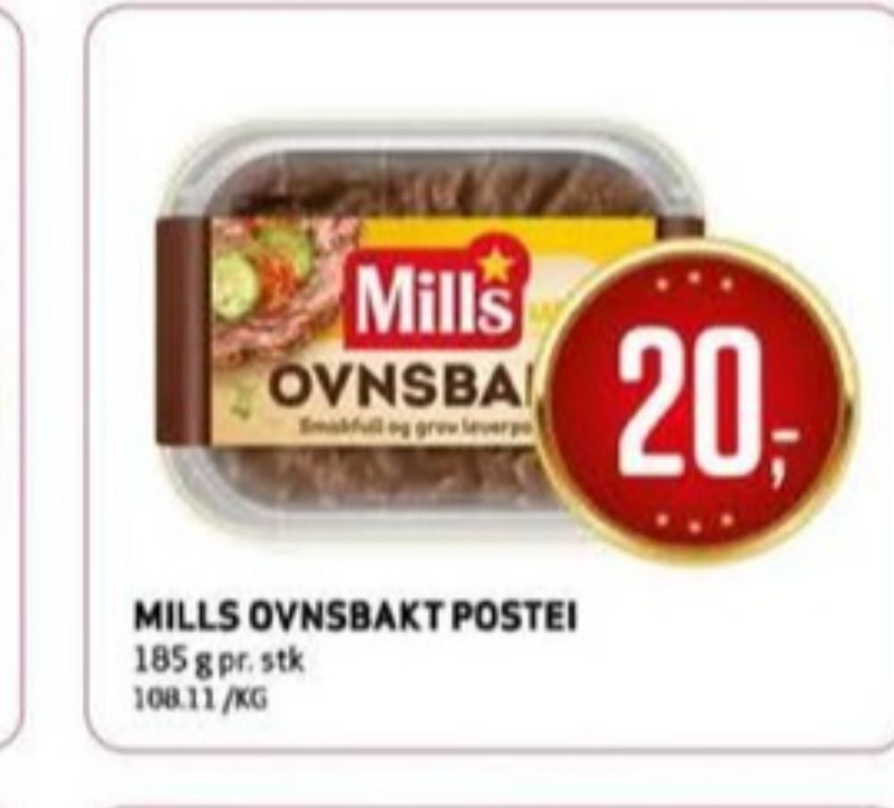 Bunnpris Mills leverpostei tilbud