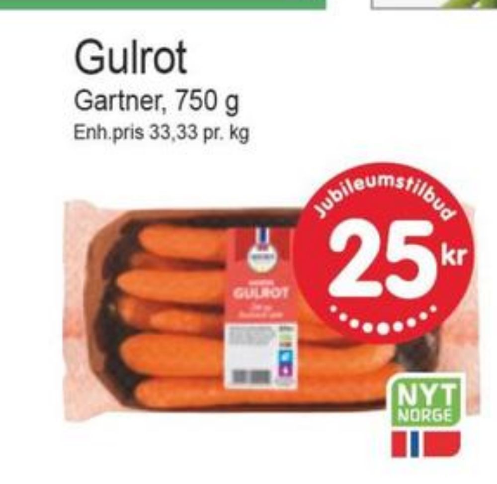 Joker Gartner gulrøtter tilbud