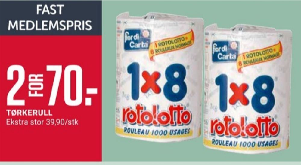 Europris Rotolotto tørkerull tilbud