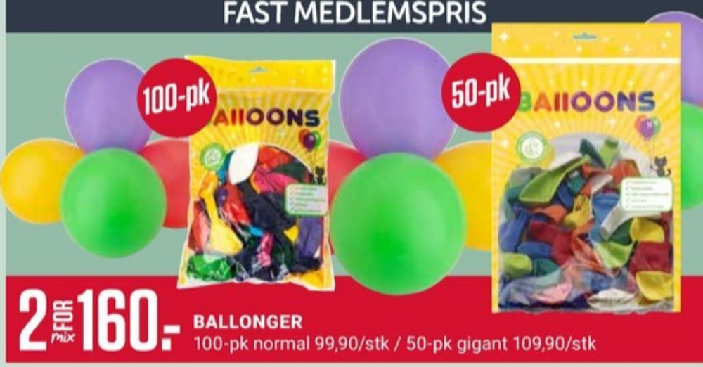 Europris Ukjent ballonger tilbud