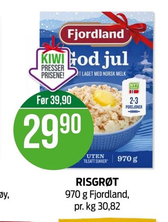 Kiwi Fjordland risengrøt tilbud