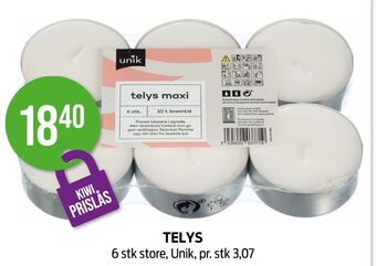 Kiwi Unik telys tilbud
