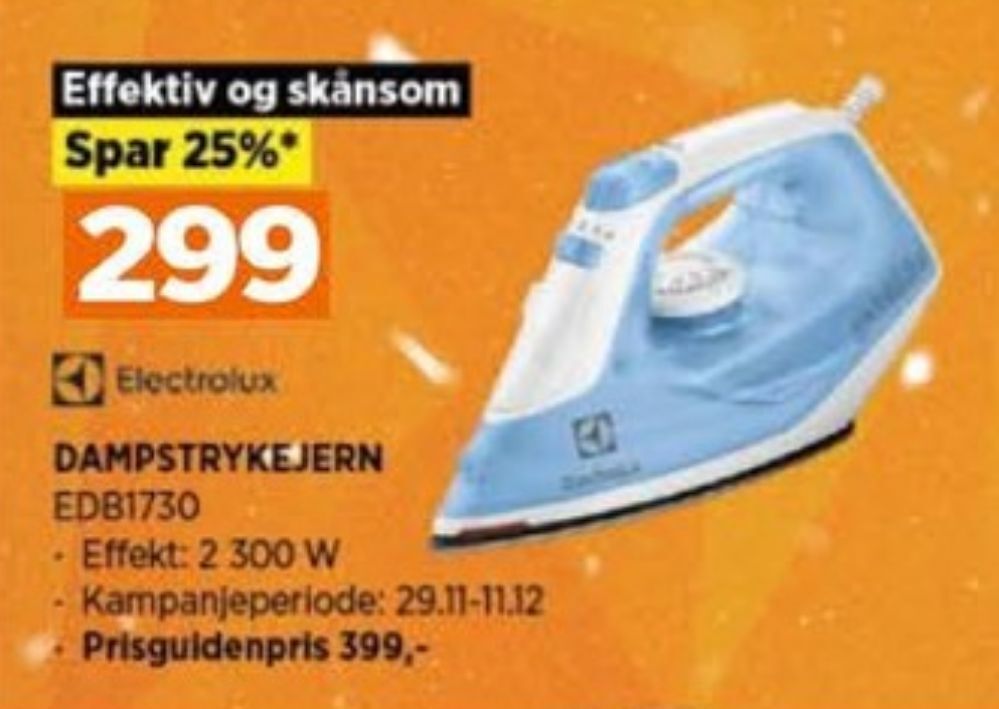 POWER Electrolux strykejern tilbud