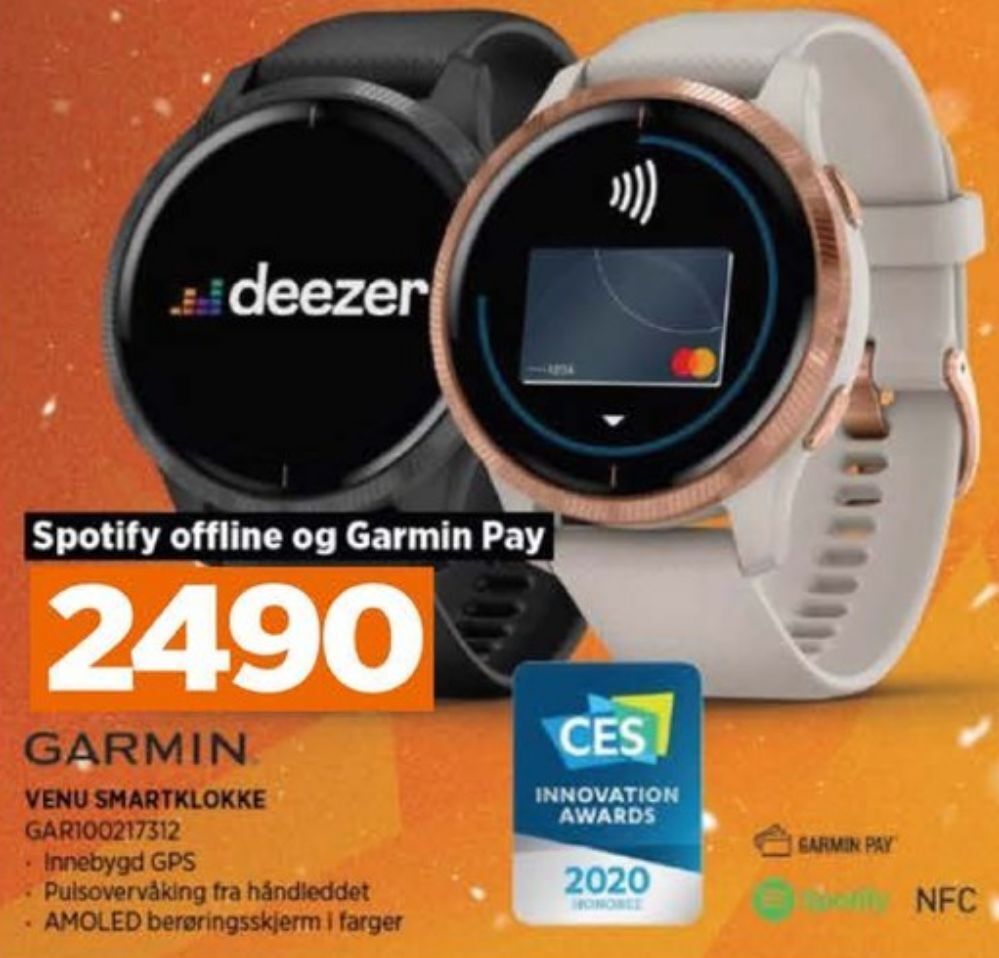 POWER Garmin smartwatch tilbud