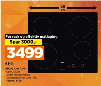 POWER Aeg induksjonsplate tilbud