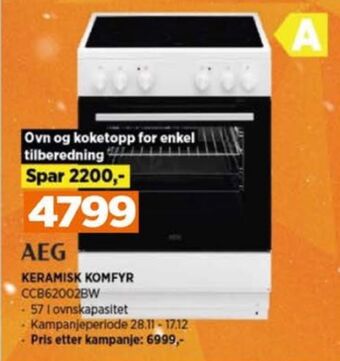 POWER Aeg komfyr tilbud