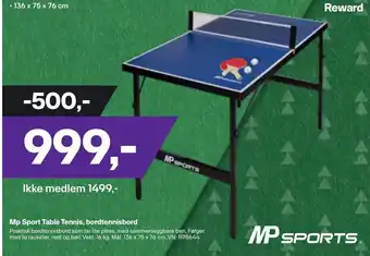 XXL Sport Mp Sport Table Tennis,bordtennisbord tilbud