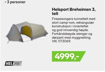 XXL Sport Helsport Breheimen 3 telt tilbud