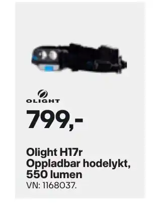 XXL Sport Olight H17r Oppladbar hodelykt, 550 Lumen tilbud