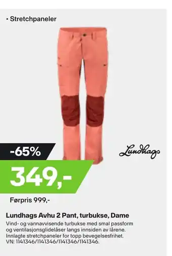 XXL Sport Lundhags Avhu 2 Pant, Turbukse, Dame tilbud