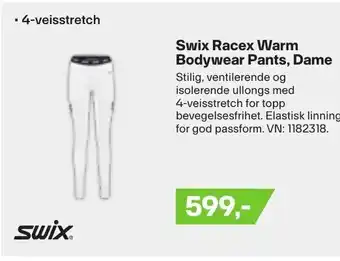 XXL Sport Swix Racex Warm Bodywear Pants, Dame tilbud